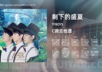 剩下的盛夏吉他谱,TFBOYS歌曲,C调高清图,6张六线原版简谱