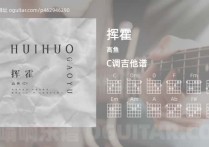 挥霍吉他谱,高鱼歌曲,C调高清图,3张六线原版简谱