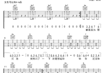 突然想起你吉他谱,原版歌曲,简单C调弹唱教学,六线谱指弹简谱6张图