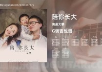陪你长大吉他谱,清晨大攀歌曲,G调高清图,4张六线原版简谱