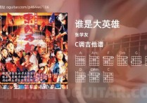 谁是大英雄吉他谱,张学友歌曲,C调高清图,3张六线原版简谱