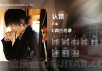 认错吉他谱,许嵩歌曲,C调高清图,5张六线原版简谱
