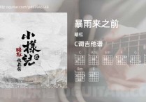 暴雨来之前吉他谱,暗杠歌曲,C调高清图,3张六线原版简谱