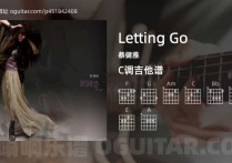 Letting Go吉他谱,蔡健雅歌曲,C调高清图,4张六线原版简谱