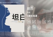 坦白吉他谱,大壮歌曲,C调高清图,3张六线原版简谱