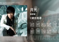 月光吉他谱,胡彦斌歌曲,C调高清图,6张六线原版简谱