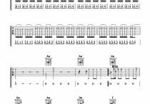 姑娘吉他谱,原版歌曲,简单C调弹唱教学,六线谱指弹简谱4张图