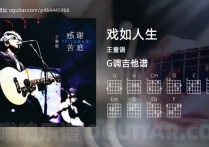 戏如人生吉他谱,王童语歌曲,G调高清图,5张六线原版简谱