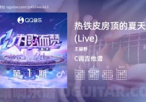 热铁皮房顶的夏天 (Live)吉他谱,王赫野歌曲,C调高清图,5张六线原版简谱