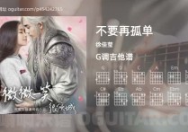 不要再孤单吉他谱,徐佳莹歌曲,G调高清图,4张六线原版简谱