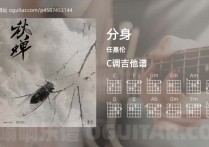 分身吉他谱,任嘉伦歌曲,C调高清图,3张六线原版简谱