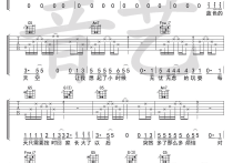 小熊饼干《长大》吉他,小熊饼干歌曲,简单指弹教学简谱,音艺吉他六线谱图片