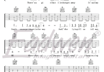 Thatgirl吉,Olly歌曲,C调简单指弹教学简谱,爱德文吉他教室六线谱图片