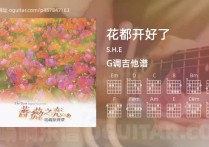 花都开好了吉他谱,S.H.E歌曲,G调高清图,3张六线原版简谱