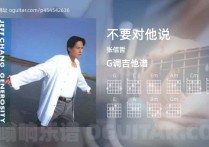 不要对他说吉他谱,张信哲歌曲,G调指弹简谱,5张教学六线谱