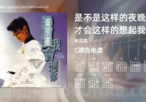 是不是这样的夜晚你才会这样的想起我吉他谱,吴宗宪歌曲,C调高清图,4张六线原版简谱