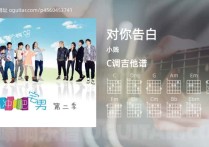 对你告白吉他谱,小贱歌曲,C调高清图,3张六线原版简谱