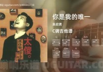 你是我的唯一吉他谱,巫启贤歌曲,C调高清图,4张六线原版简谱