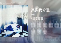 其实我介意吉他谱,小雪歌曲,C调高清图,4张六线原版简谱