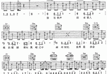 最后一首歌吉他谱,C调高清简单谱教学简谱,迪克牛仔六线谱原版六线谱图片