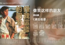 像我这样的朋友吉他谱,谭咏麟歌曲,C调指弹简谱,4张教学六线谱