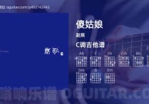 傻姑娘吉他谱,赵照歌曲,C调高清图,4张六线原版简谱