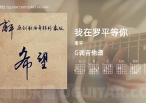 我在罗平等你吉他谱,甫平歌曲,G调高清图,3张六线原版简谱