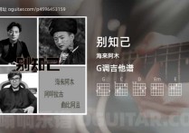 别知己吉他谱,海来阿木歌曲,G调高清图,4张六线原版简谱