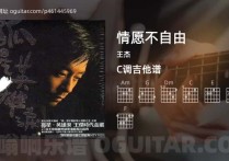情愿不自由吉他谱,王杰歌曲,C调高清图,4张六线原版简谱