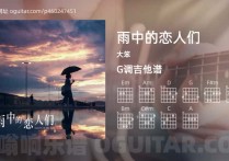 雨中的恋人们吉他谱,大笨歌曲,G调高清图,3张六线原版简谱