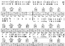 Loveiseverything吉他谱,原版歌曲,简单A调弹唱教学,六线谱指弹简谱1张图