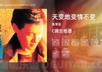 天变地变情不变吉他谱,张学友歌曲,C调指弹简谱,4张教学六线谱