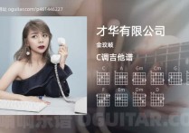 才华有限公司吉他谱,金玟岐歌曲,C调高清图,4张六线原版简谱