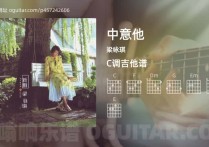 中意他吉他谱,梁咏琪歌曲,C调高清图,4张六线原版简谱