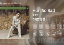 Hurt So Bad吉他谱,张敬轩歌曲,C调高清图,4张六线原版简谱