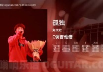 孤独吉他谱,刘大壮歌曲,C调高清图,2张六线原版简谱