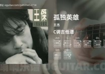 孤独英雄吉他谱,王杰歌曲,C调指弹简谱,4张教学六线谱