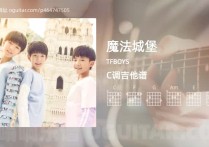 魔法城堡吉他谱,TFBOYS歌曲,C调指弹简谱,5张教学六线谱