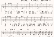 鱼吉他谱,原版歌曲,简单G调弹唱教学,六线谱指弹简谱3张图