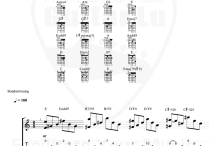 陀螺吉他谱,原版歌曲,简单E调弹唱教学,六线谱指弹简谱8张图