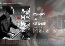 奈何桥上吉他谱,大欢歌曲,C调高清图,6张六线原版简谱