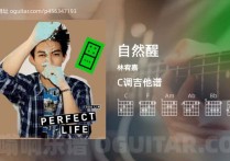 自然醒吉他谱,林宥嘉歌曲,C调高清图,5张六线原版简谱