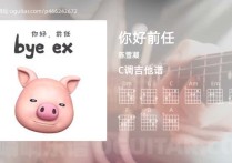 你好前任吉他谱,陈雪凝歌曲,C调高清图,5张六线原版简谱