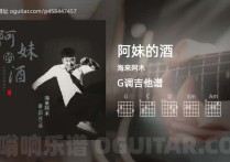 阿妹的酒吉他谱,海来阿木歌曲,G调高清图,5张六线原版简谱