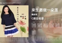 来生愿做一朵莲吉他谱,魏新雨歌曲,C调高清图,5张六线原版简谱