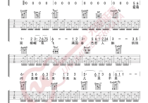 女儿情吉他谱,原版歌曲,简单E调弹唱教学,六线谱指弹简谱2张图