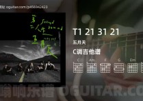 T1 21 31 21吉他谱,五月天歌曲,C调高清图,2张六线原版简谱