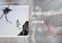 给郁结的诗吉他谱,小安歌曲,G调高清图,5张六线原版简谱