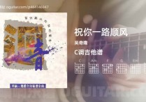 祝你一路顺风吉他谱,吴奇隆歌曲,C调高清图,5张六线原版简谱