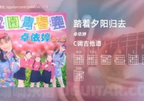 踏着夕阳归去吉他谱,卓依婷歌曲,C调指弹简谱,4张教学六线谱